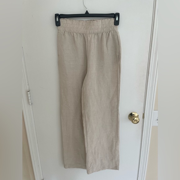 H&M Pants & Jumpsuits Hm Straight Leg Sand Linen Pants Poshmark
